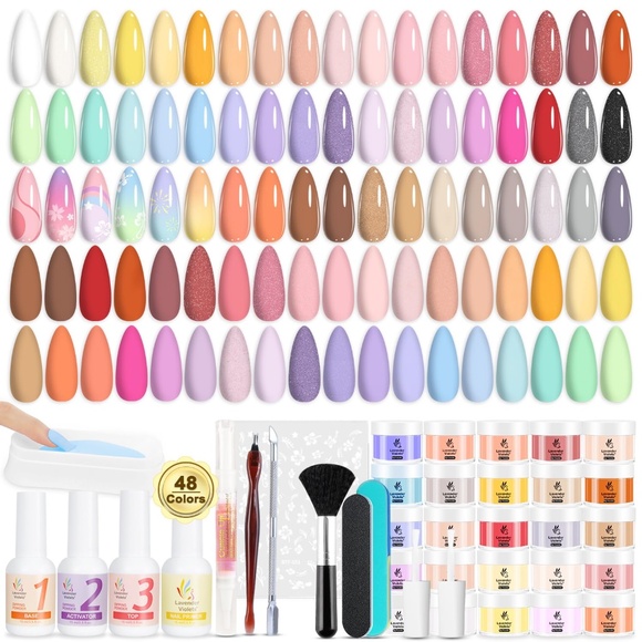 Lavender Violets 62 Pcs Dip Powder Nail Kit